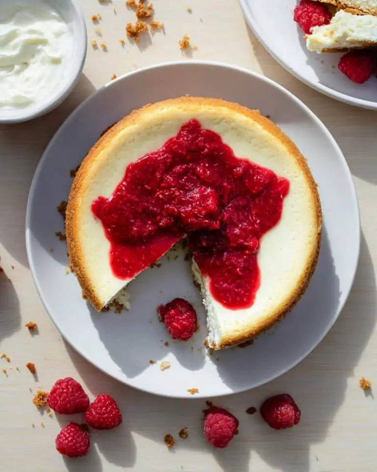 Cottage Cheese Cheesecake with Strawberry and Granola Topping Recipe