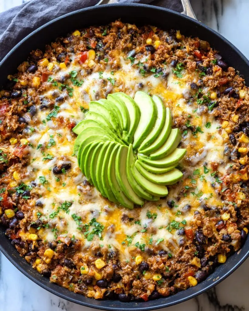 Cheesy Taco Rice Skillet Recipe