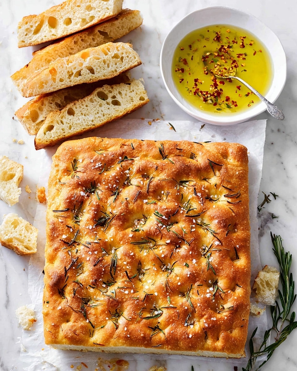 Easy Homemade Focaccia Bread with Sea Salt and Rosemary Recipe