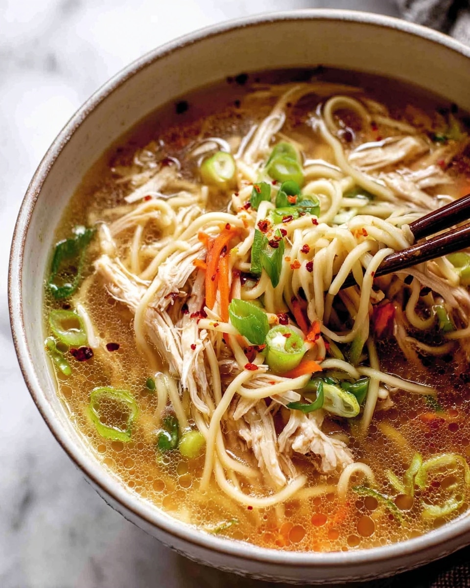 Easy Aromatic Ginger Scallion Chicken Noodle Soup Recipe