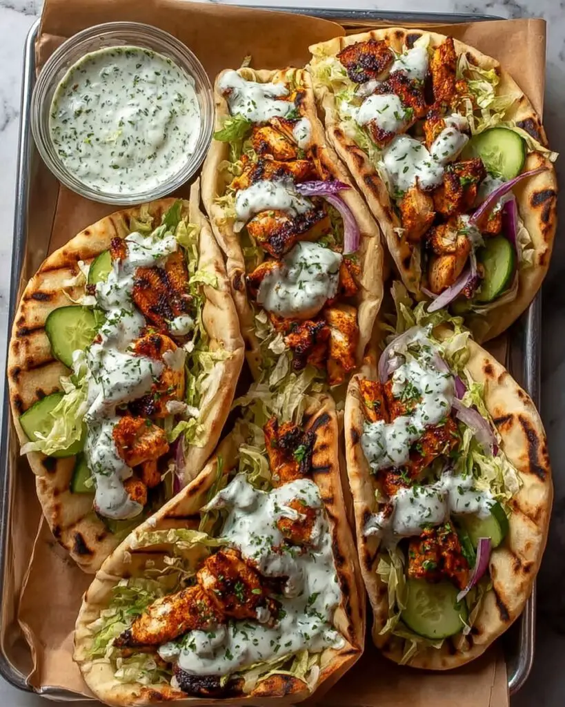 Sheet Pan Chicken Pitas with Herby Ranch Recipe