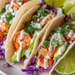 Shrimp Tacos with Creamy Lime Sriracha Sauce and Fresh Toppings Recipe