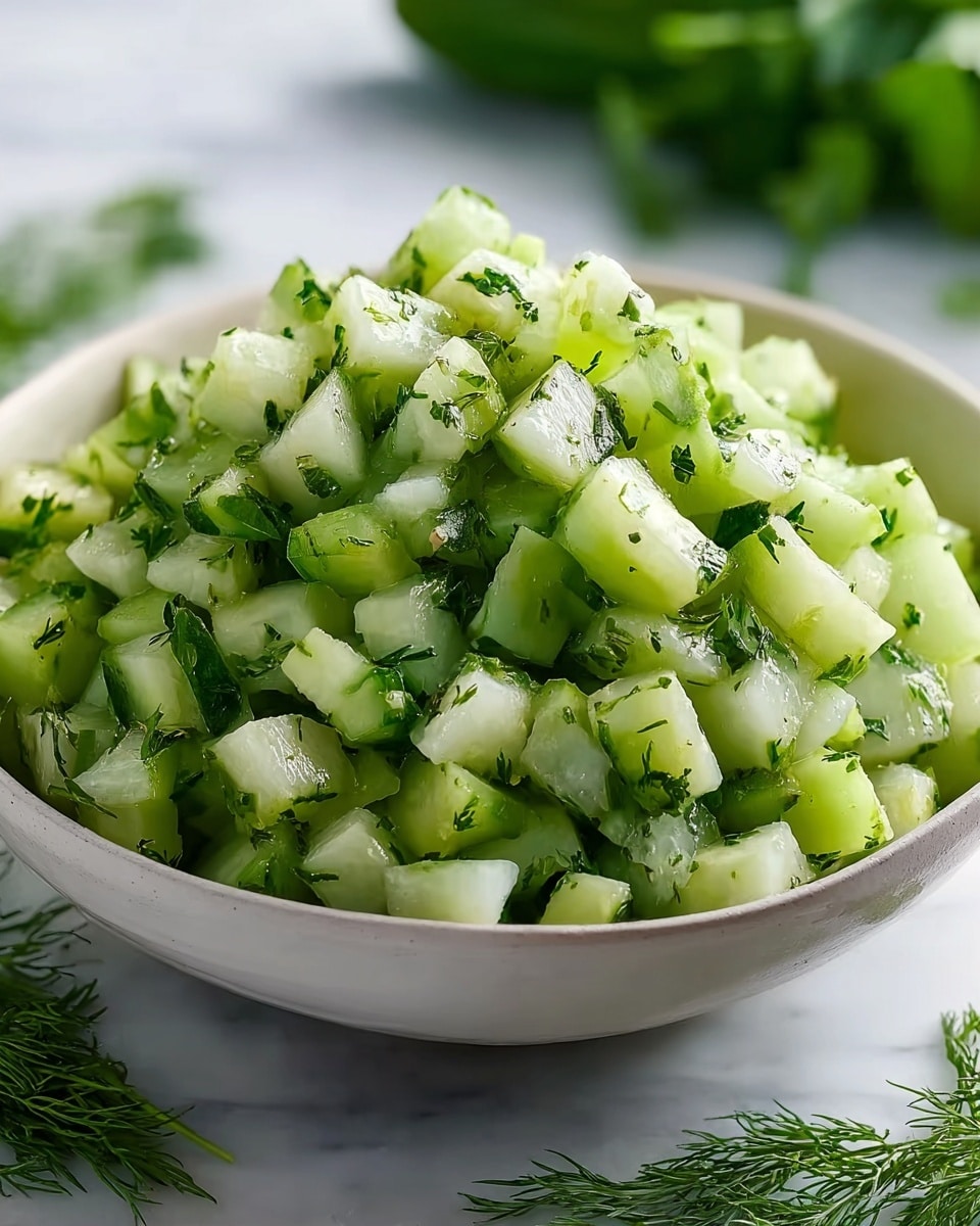 Crunchy Cucumber Celery Salad with Green Apple Recipe