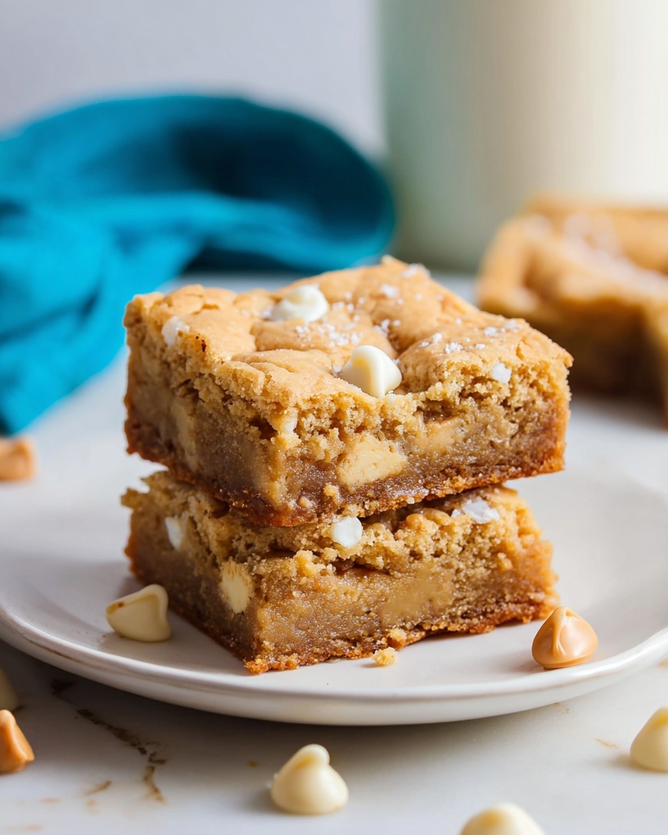 Thick and Chewy White Chocolate Peanut Butter Blondies Recipe