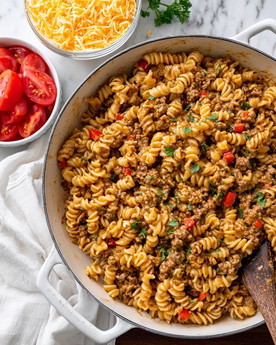 Creamy Ground Beef Taco Pasta Recipe
