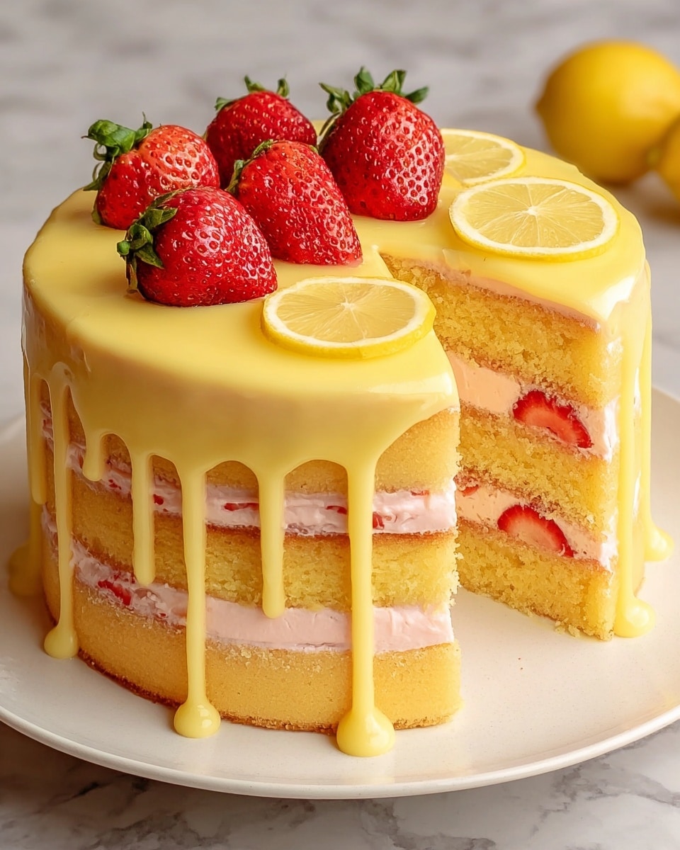 Strawberry Lemonade Layer Cake Recipe