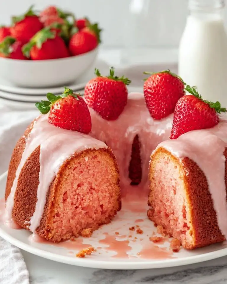 Strawberry Bundt Cake with Strawberry Glaze Recipe