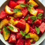 Easy Summer Peach Watermelon Salad Recipe