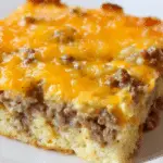 Creamy Breakfast Casserole with Crescents, Sausage, and Cheddar Recipe