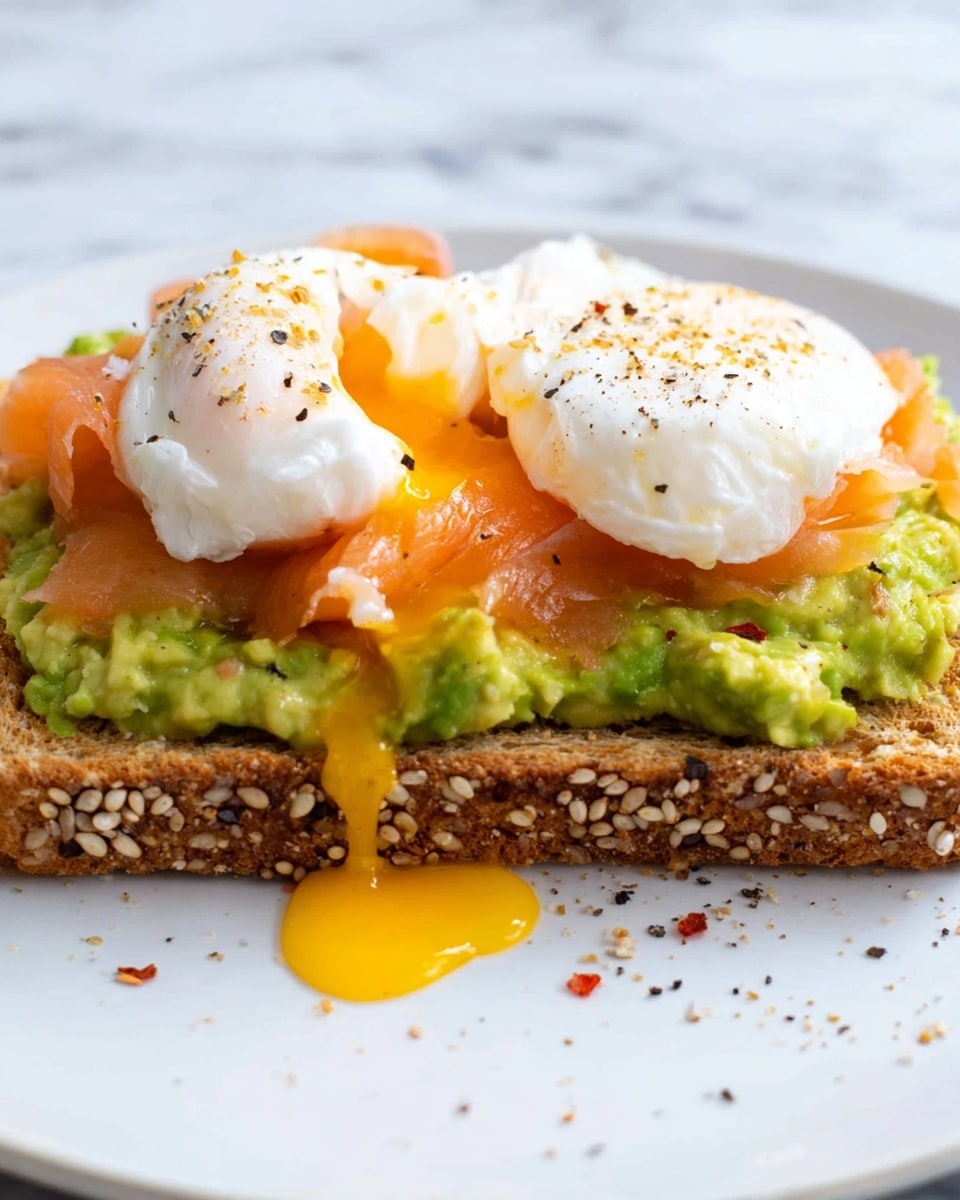 Toast with Avocado Spread, Smoked Salmon, and a Poached Egg Recipe