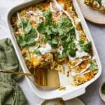 Green Chicken Enchiladas with Roasted Tomatillo Salsa and Melted Monterey Jack Recipe