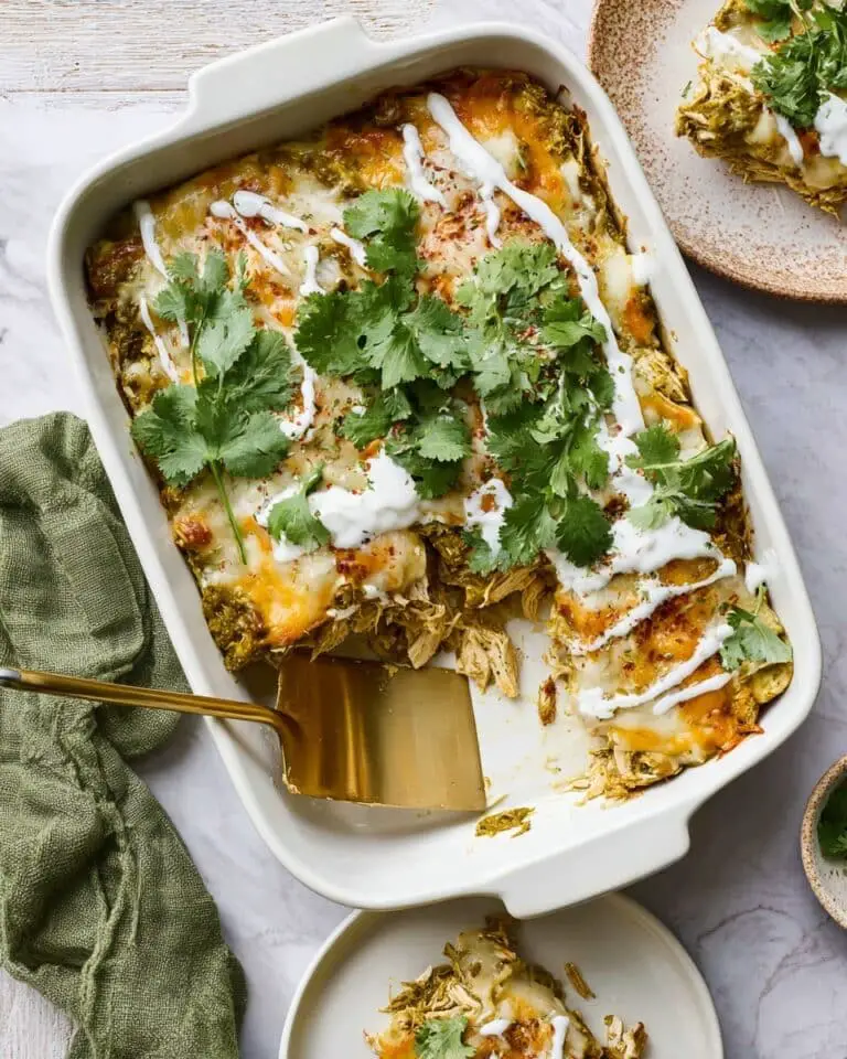 Green Chicken Enchiladas with Roasted Tomatillo Salsa and Melted Monterey Jack Recipe