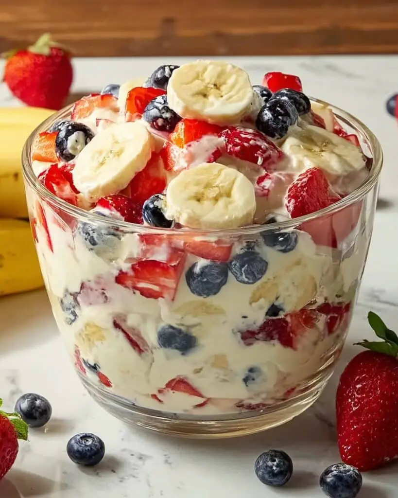Red White and Blue Cheesecake Salad Recipe