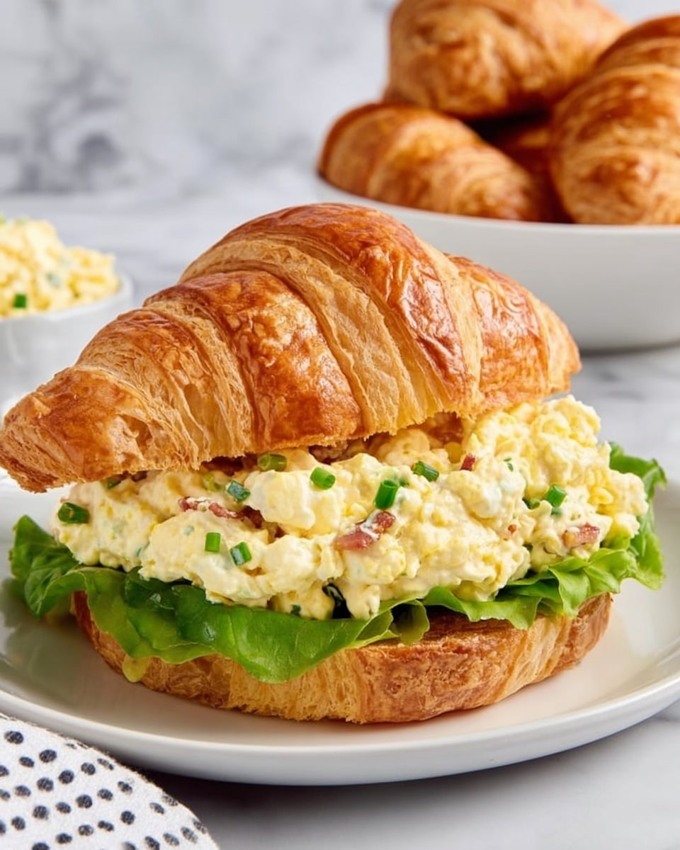 Egg Salad Sandwich on Croissants with Cheddar Recipe