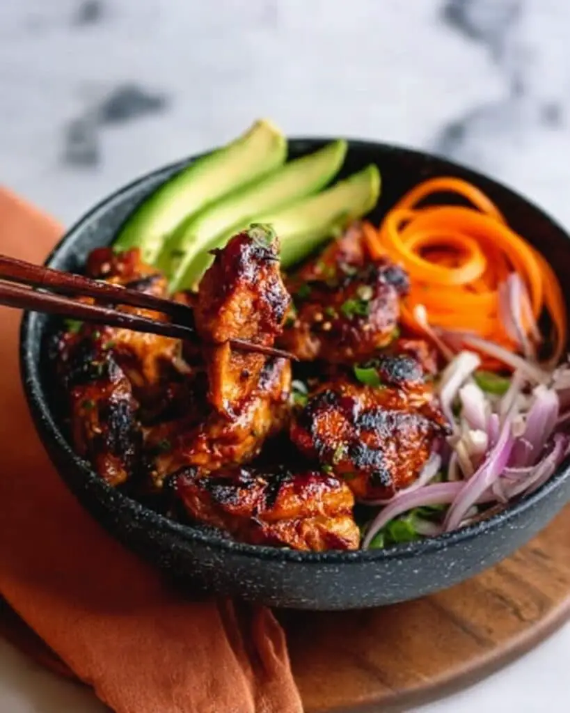 Spicy Korean BBQ Chicken Rice Bowl Recipe