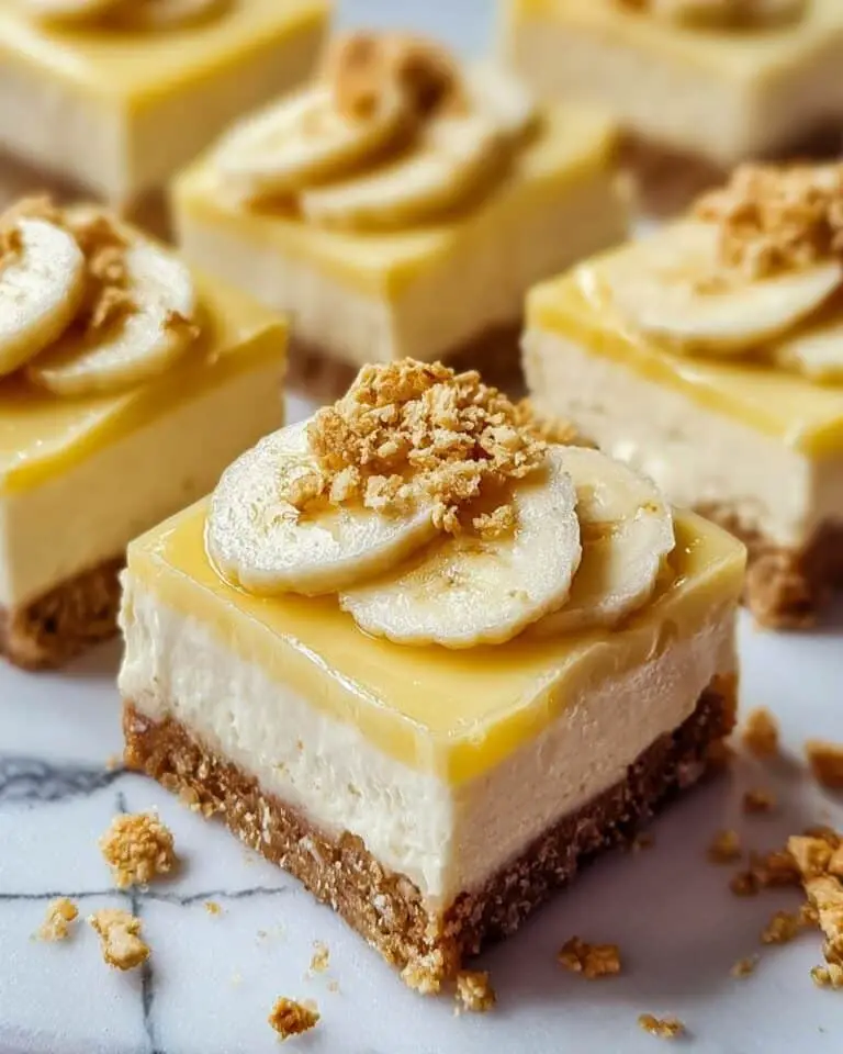 No Bake Banana Pudding Cheesecake Bars Recipe
