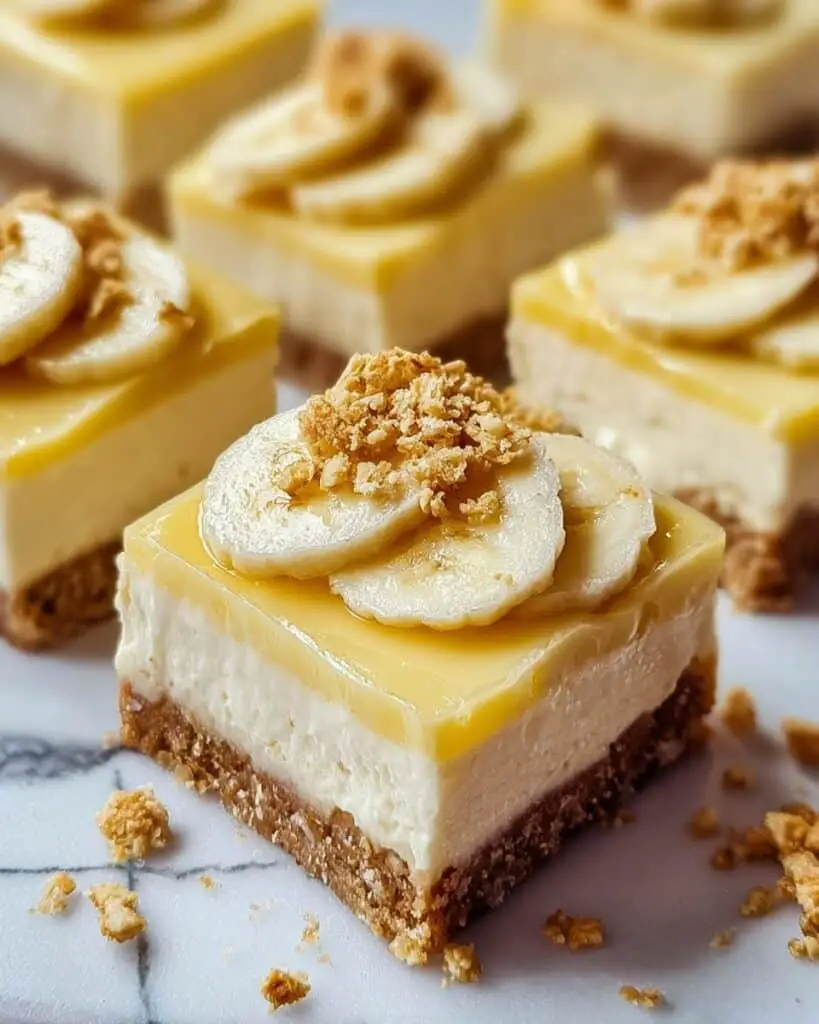 No Bake Banana Pudding Cheesecake Bars Recipe