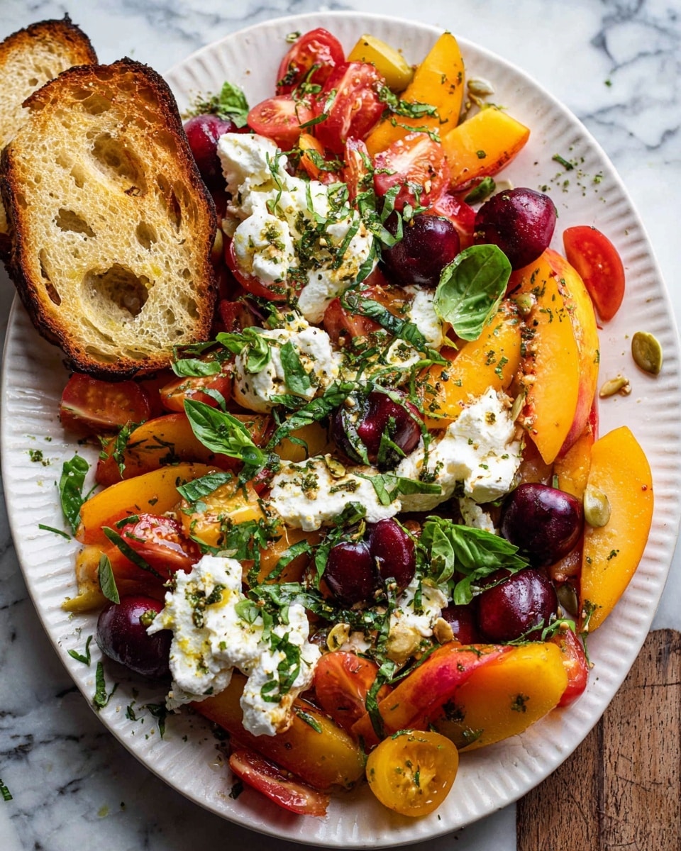 Tomato, Peach, and Burrata Salad Recipe