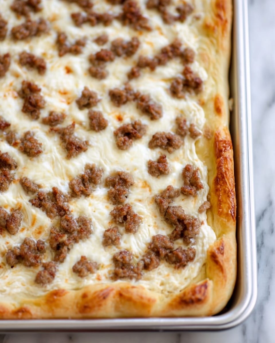 Easy Breakfast Pizza with Sausage, Gravy, and Cheese Recipe