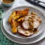 Turkey with Shallot-Mustard Sauce and Roasted Potatoes Recipe