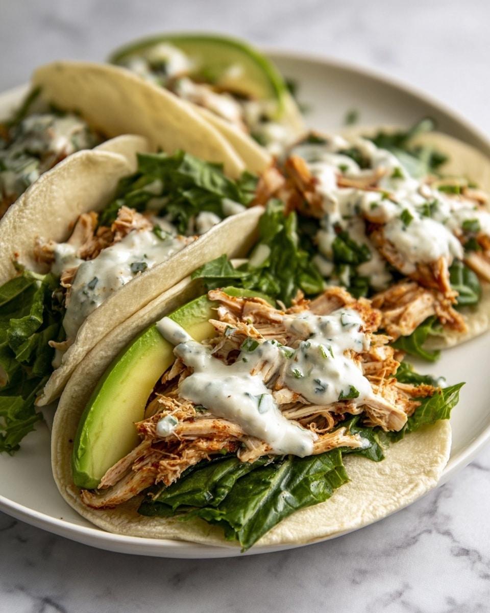 Shredded Chicken Tacos with Creamy Chimichurri Sauce Recipe
