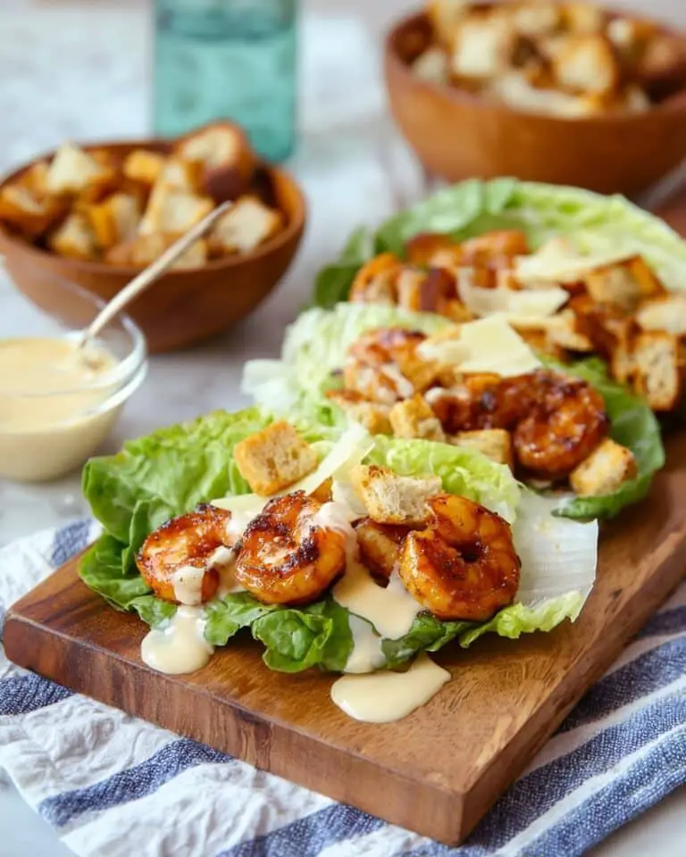 Shrimp Caesar Salad Lettuce Wraps Recipe