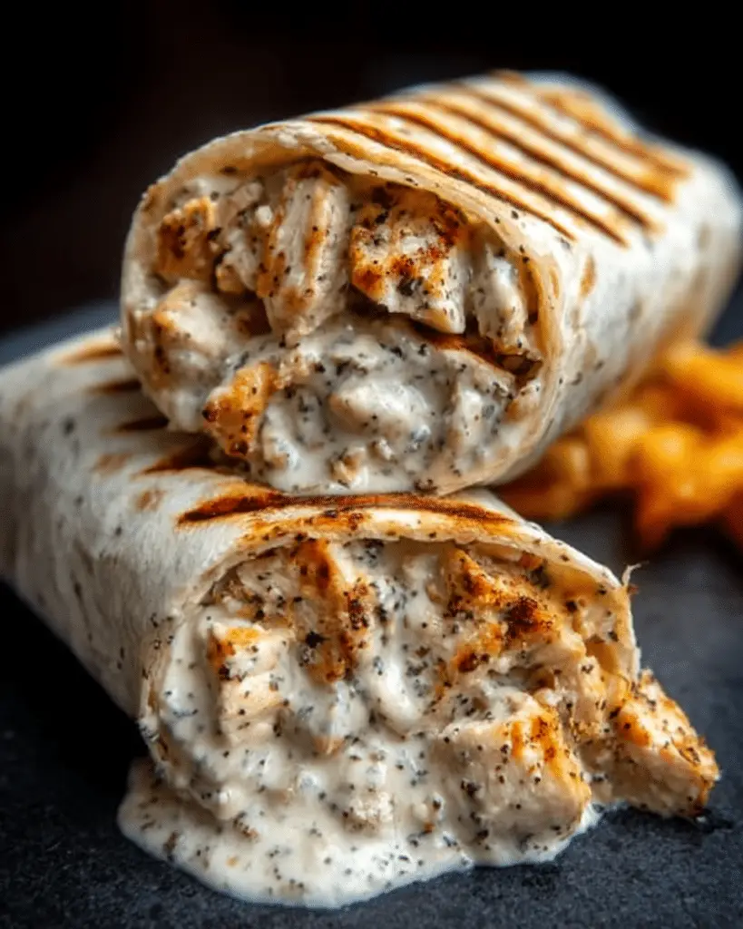 Cheesy Garlic Chicken Wraps Recipe