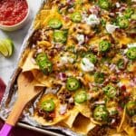 Sheet Pan Nachos with Savory Ground Beef and Melty Cheese Recipe