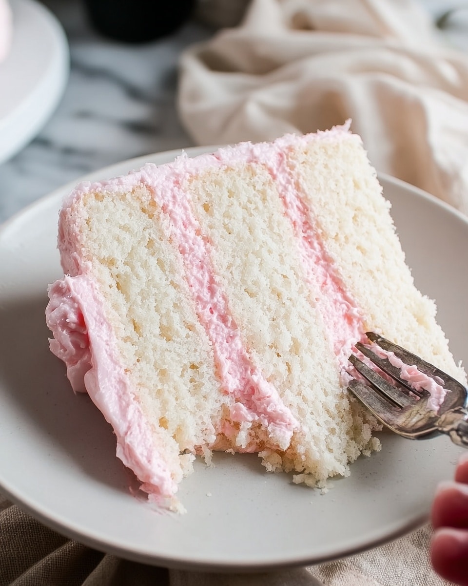 White Almond Cake with Whipped Buttercream Frosting Recipe