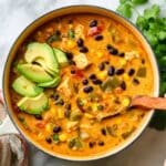 Creamy Chicken Poblano Soup with Black Beans and Corn Recipe