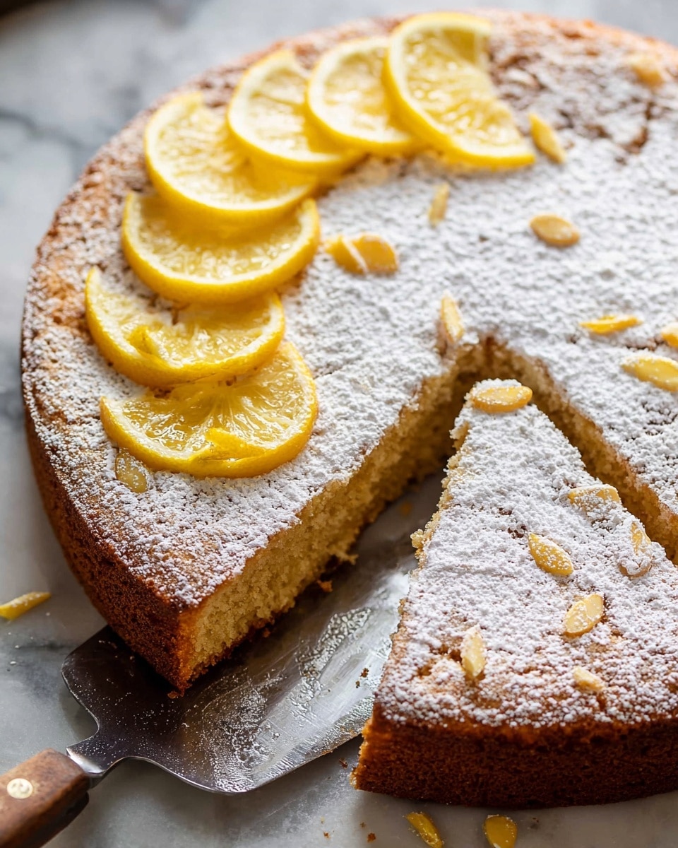 Almond Lemon Cake with Sliced Almond Garnish Recipe
