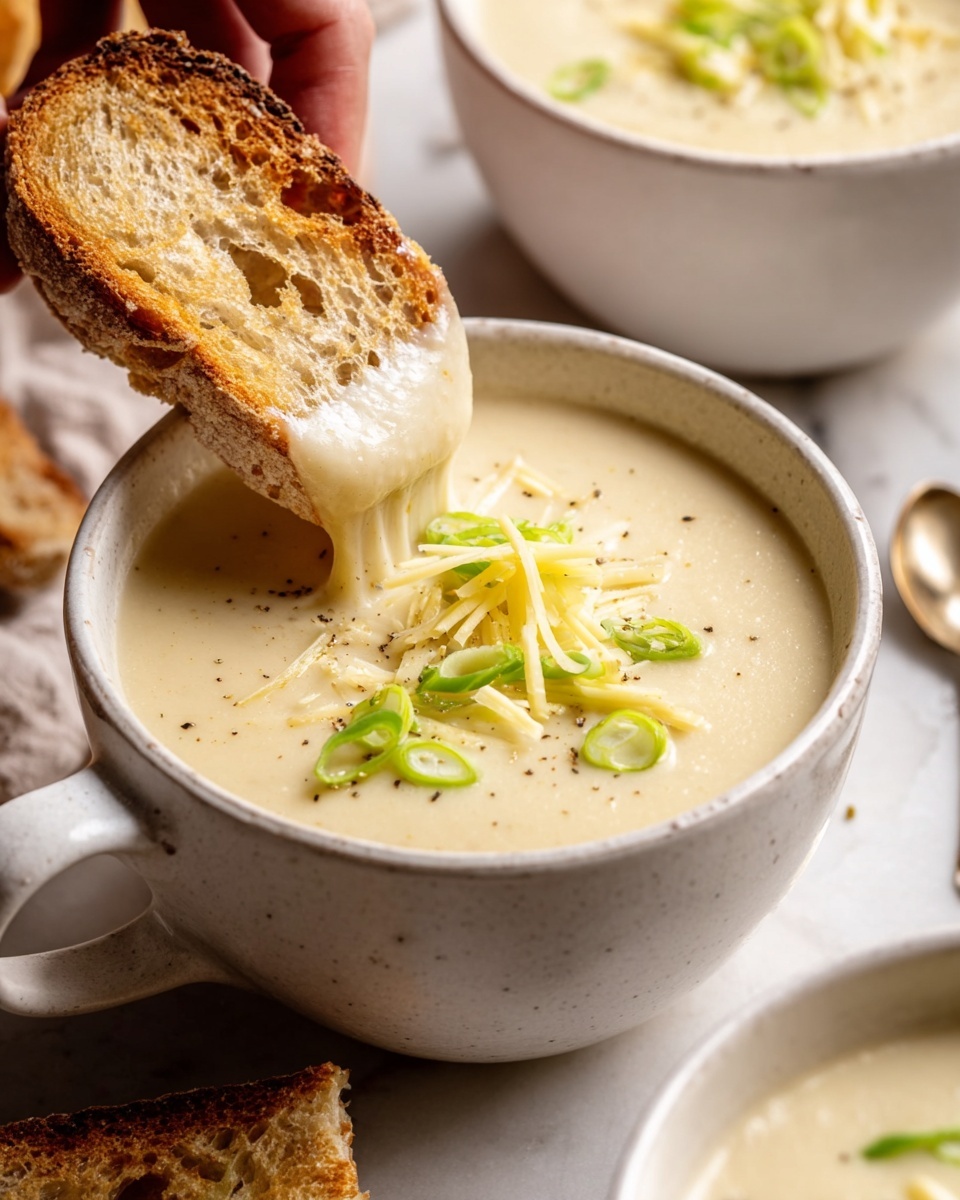 Roasted Garlic Cheddar Cauliflower Soup Recipe