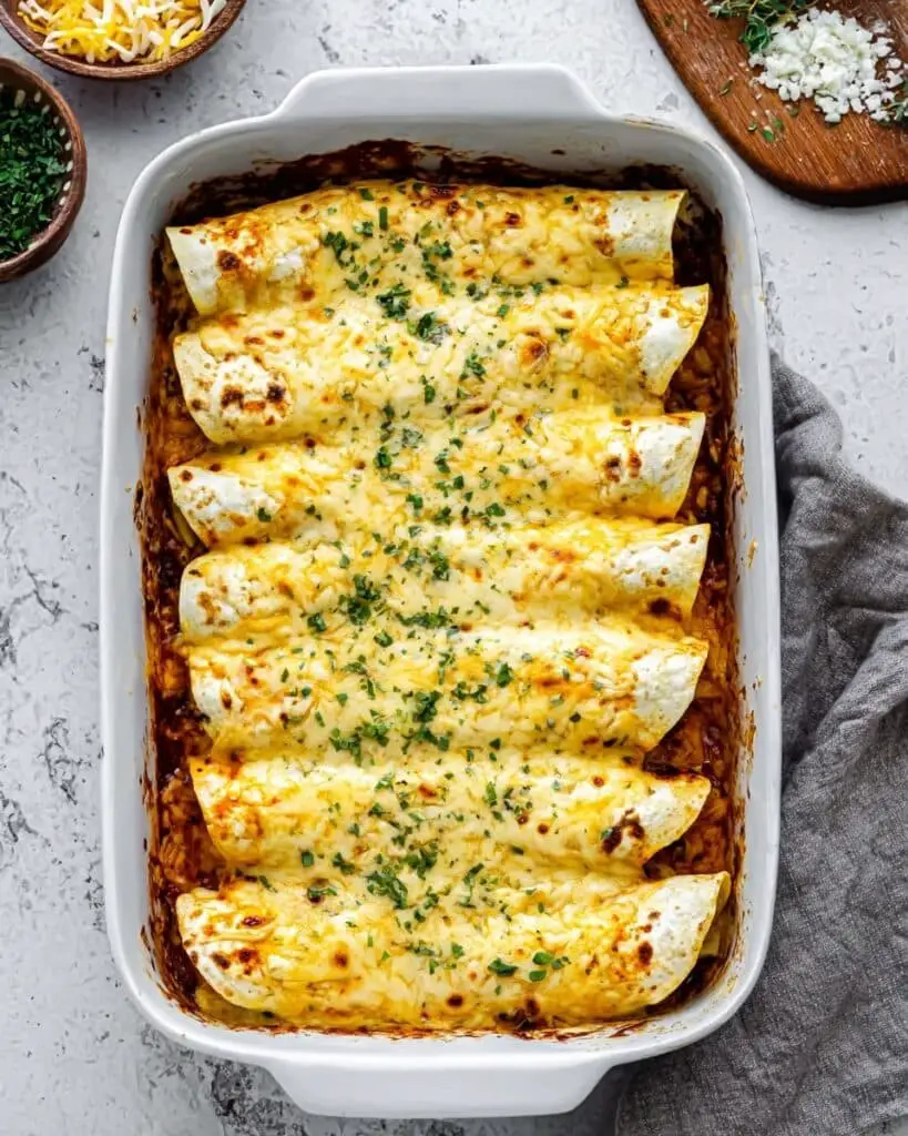 Easy Enchiladas with Ground Beef and Salsa Con Queso Recipe