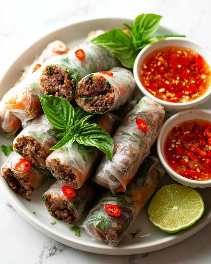 Thai Basil Beef Rolls Recipe