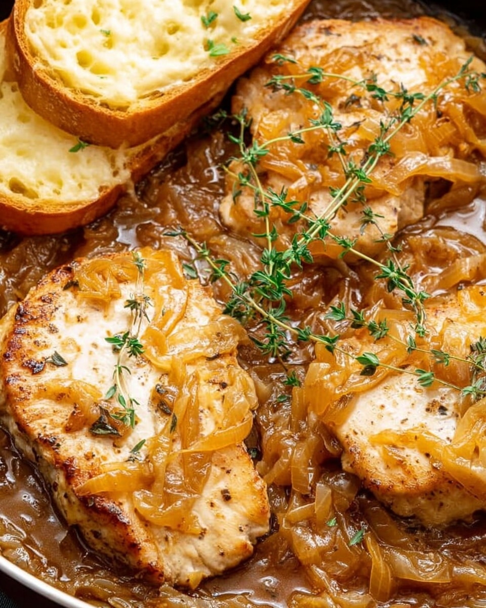 French Onion Chicken with Cheesy Toast Recipe