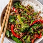 Ground Beef Stir Fry with Vegetables and Orange Soy Sauce Recipe