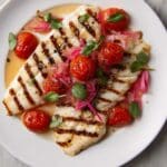 Grilled Tilapia with Roasted Grape Tomatoes and Herb Vinaigrette Recipe