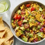 Grilled Corn Salsa with Avocado, Tomatoes, and Basil Recipe