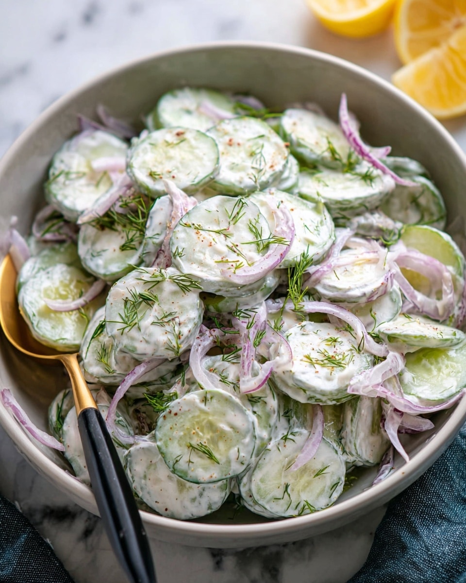 Creamy Cucumber Salad with Greek Yogurt Dressing Recipe