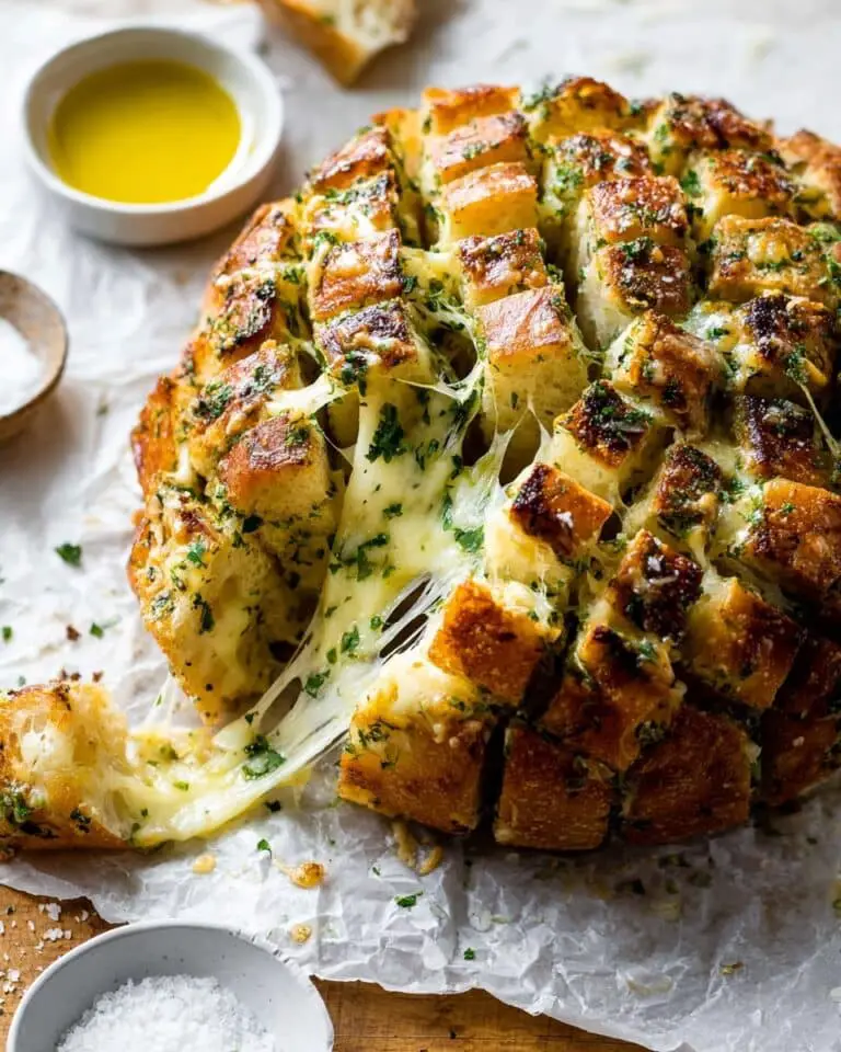 Cheesy Roasted Garlic Pull Apart Bread Recipe