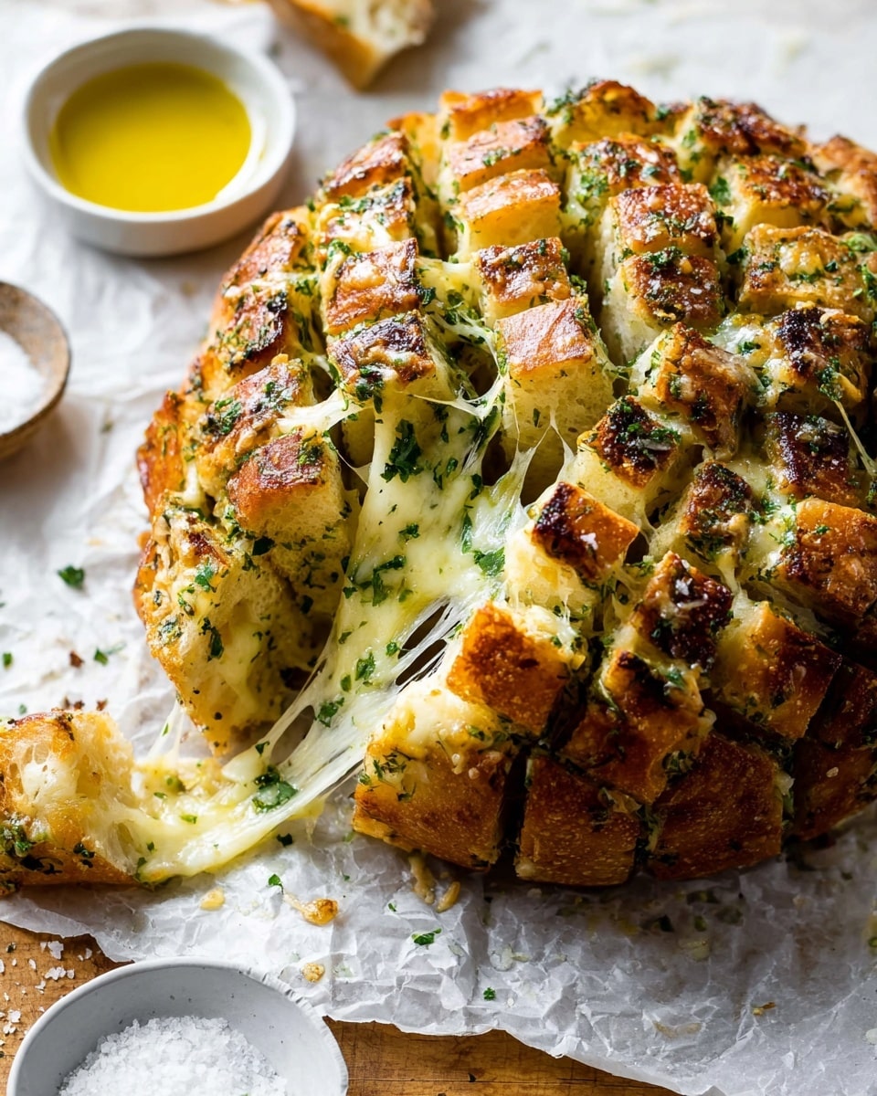 Cheesy Roasted Garlic Pull Apart Bread Recipe