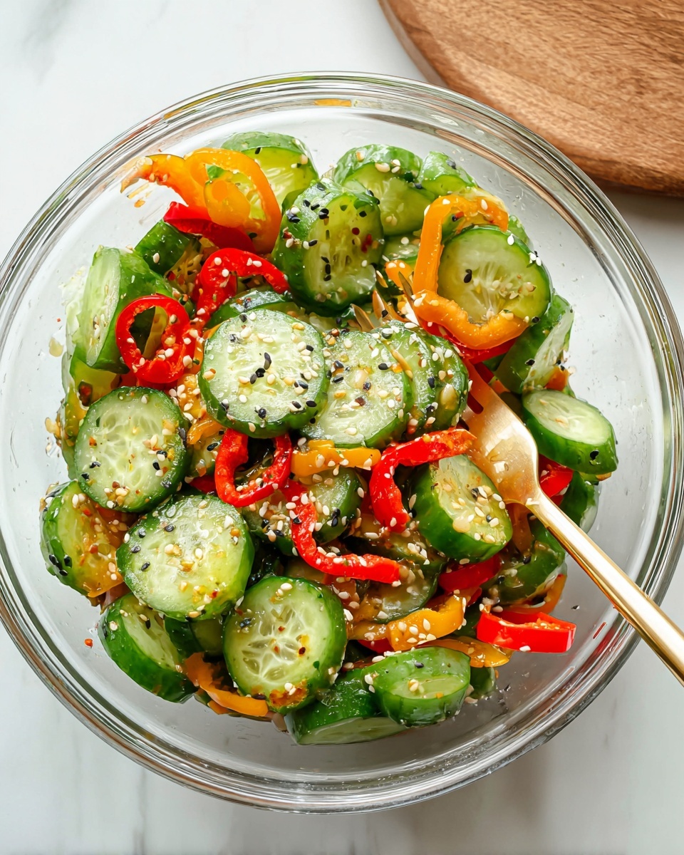TikTok Viral Cucumber and Bell Pepper Salad Recipe