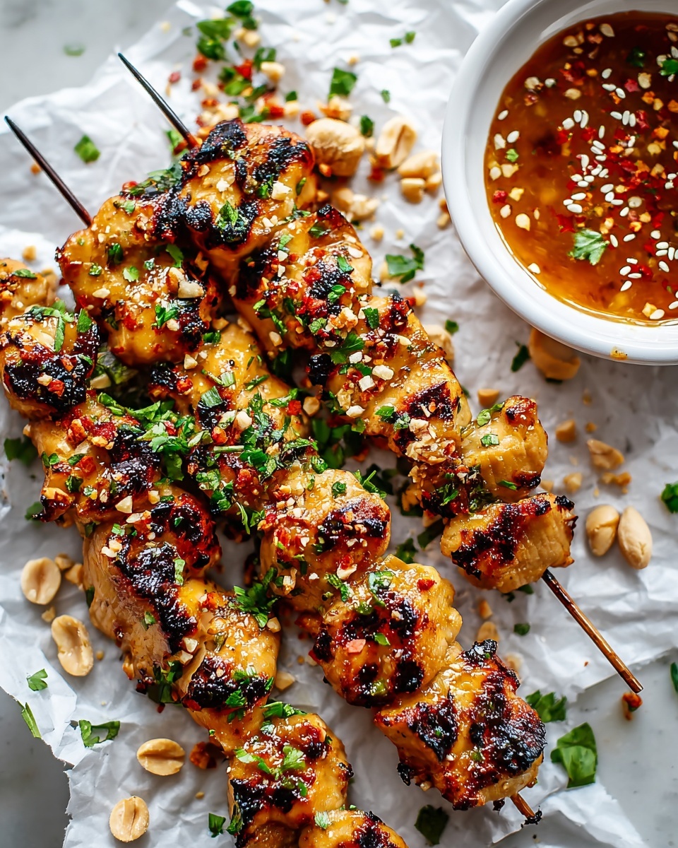 Easy Grilled Asian Chicken Skewers with Honey Garlic Sauce Recipe