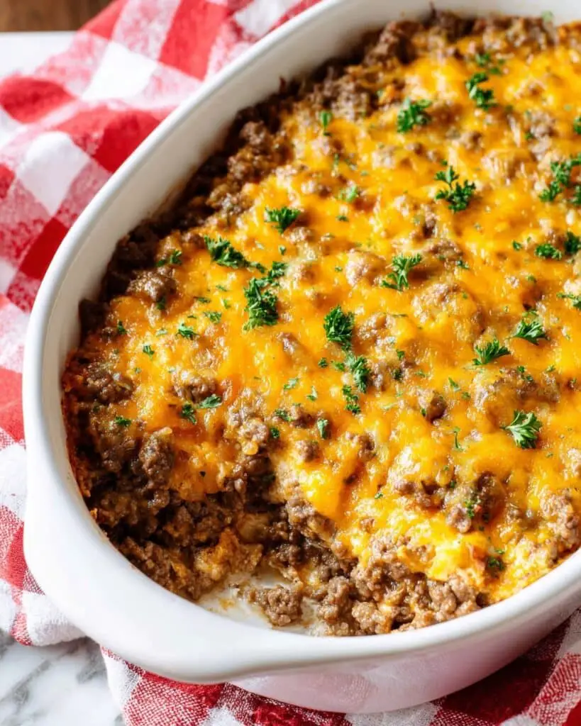 Cheesy Keto Ground Beef Casserole Recipe