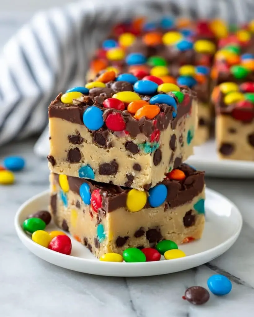 Cookie Dough Bars with Chocolate Chips and M&M’s Recipe