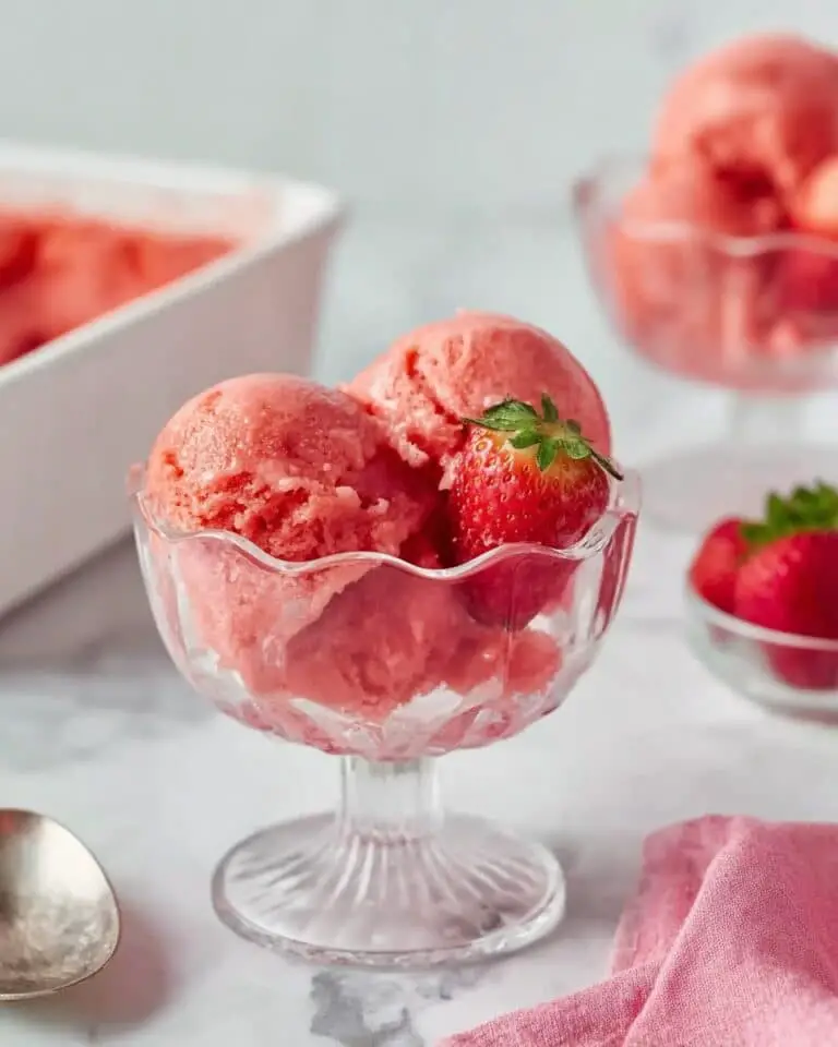 Sweet and Silky Strawberry Sorbet Recipe