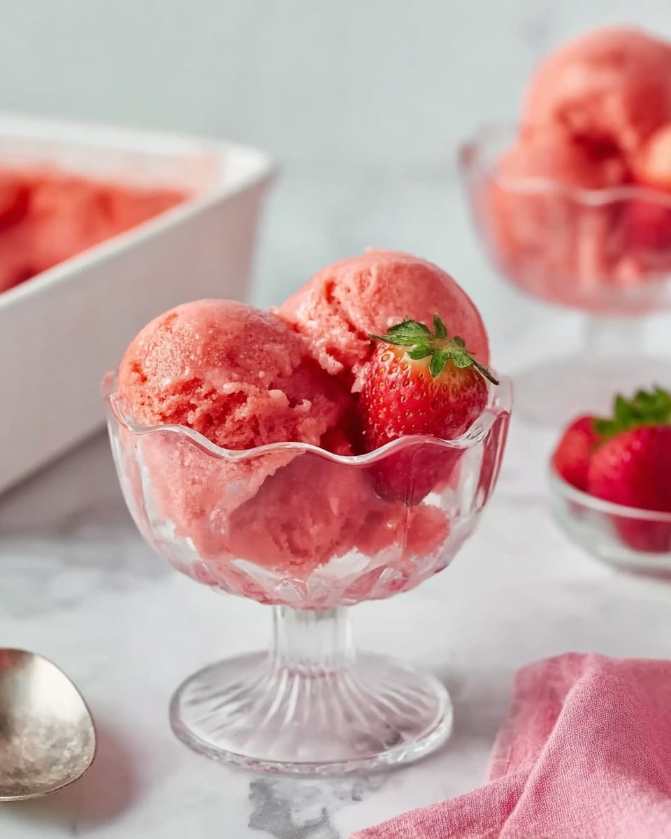 Sweet and Silky Strawberry Sorbet Recipe