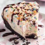 Ice Cream Pie with Cake Chunks, Sprinkles, and Almonds Recipe