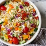 Delicious Rainbow Orzo Salad Recipe
