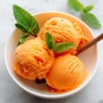 No Churn Creamy Peach Sorbet Recipe